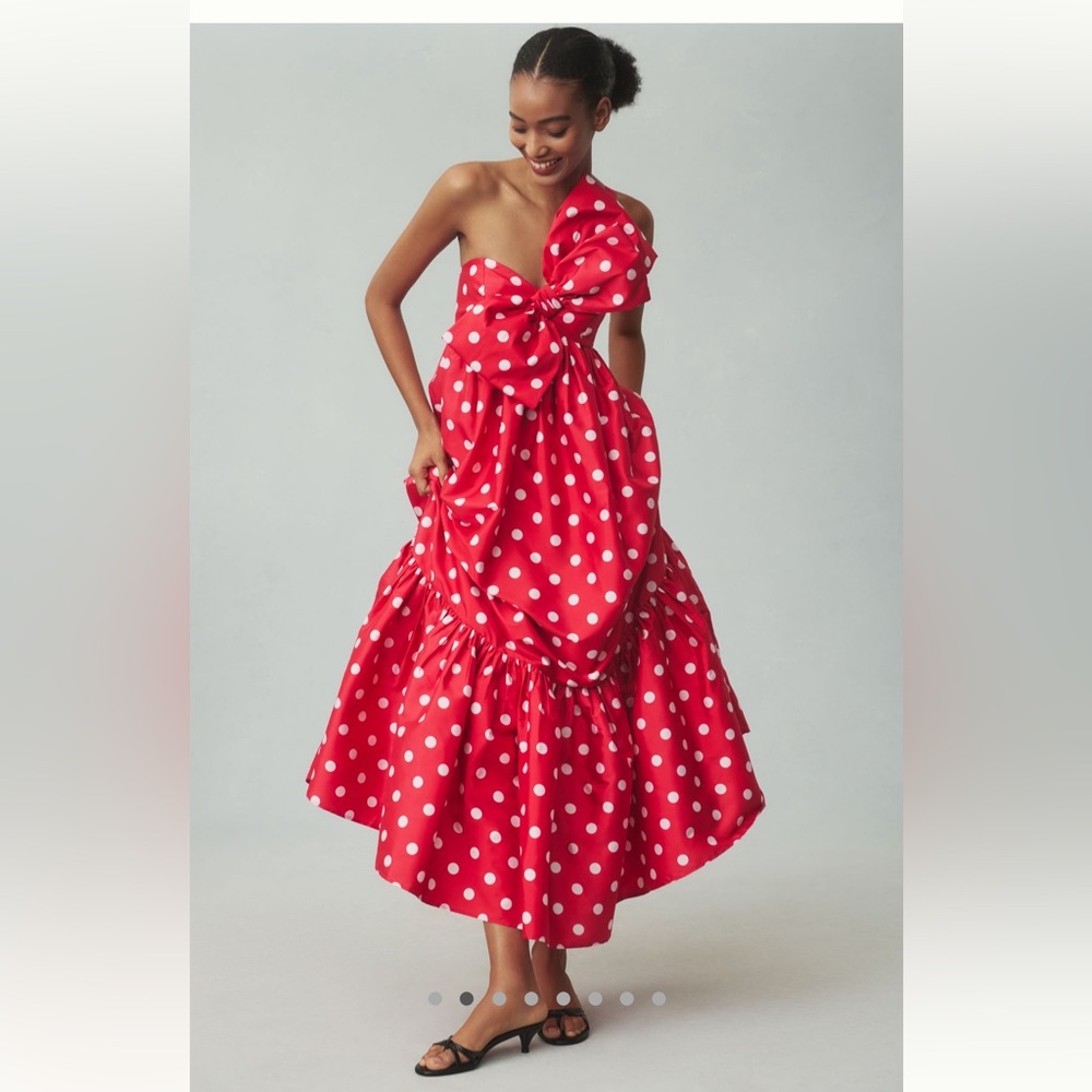 New Anthropologie Atsu Sally Bow Midi Dress, Size XS